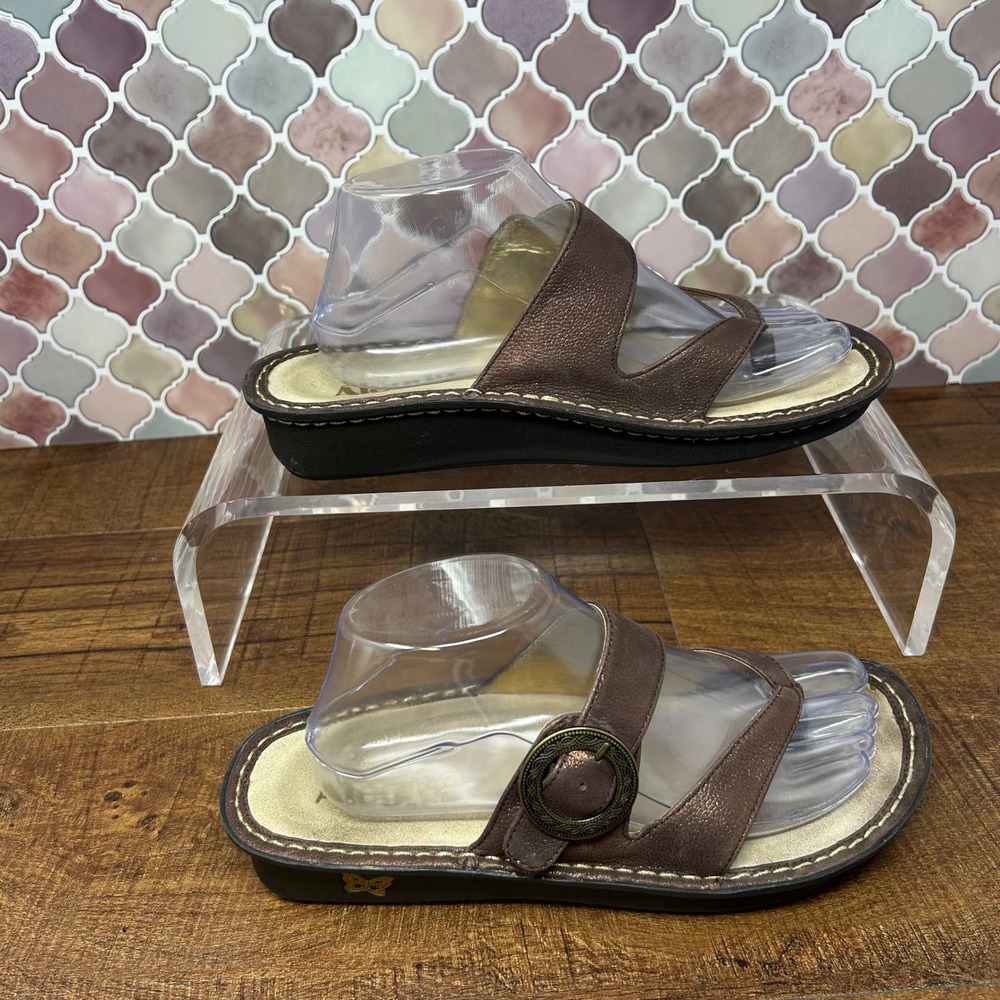 Bronze/Gold Alegria Thong Sandal, Size EU39 US 8/8.5